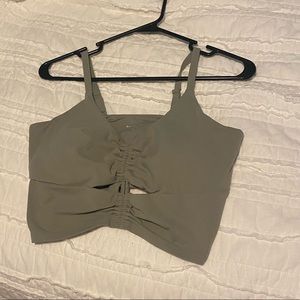 Athleta longline cinch sports bra medium DD green